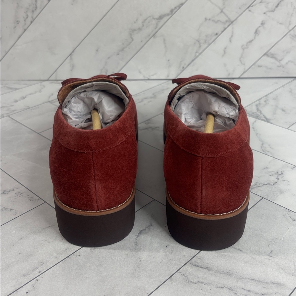 NWT Vionic Womens Charm Finley Burgundy Suede Comfort Supportive Loafers Size 8W - Picture 4 of 8